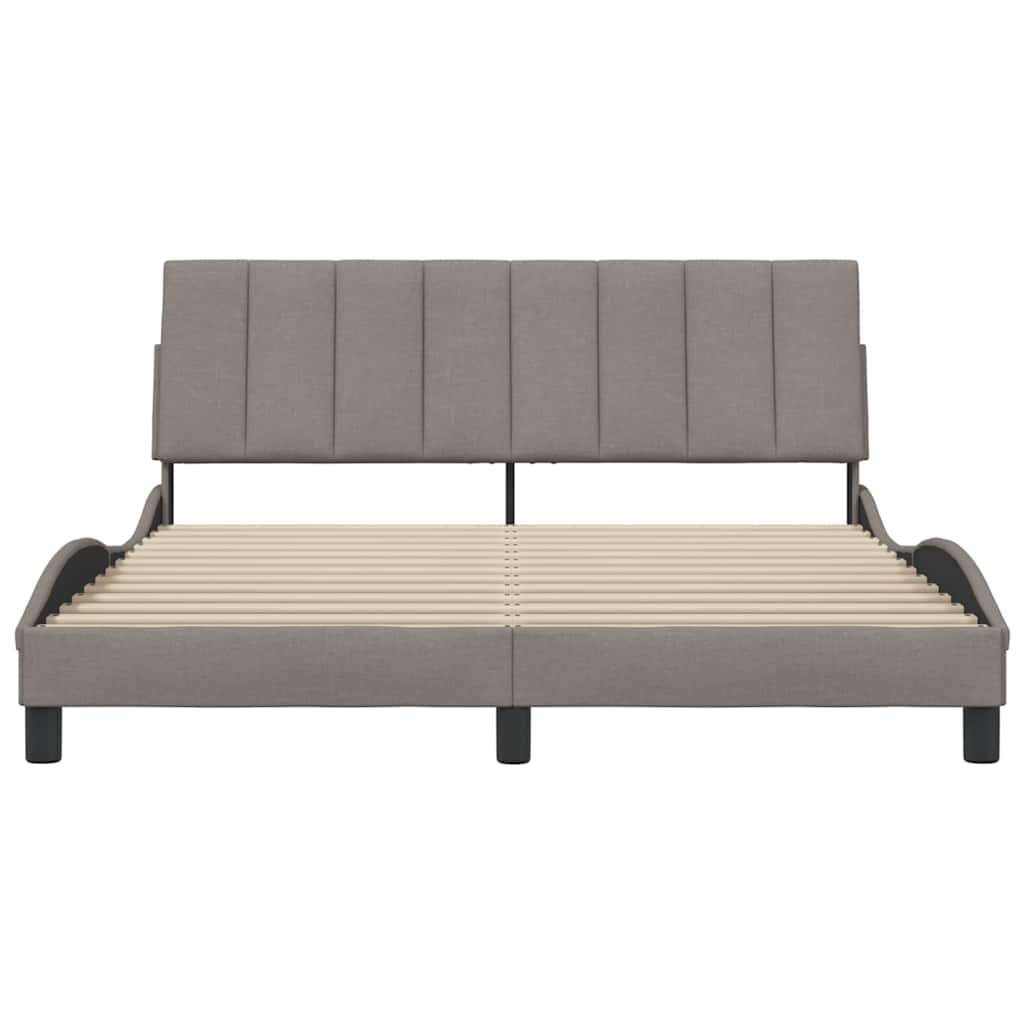 vidaXL Bedframe zonder matras "Hanko" stof taupe 160x200 cm, foto 4
