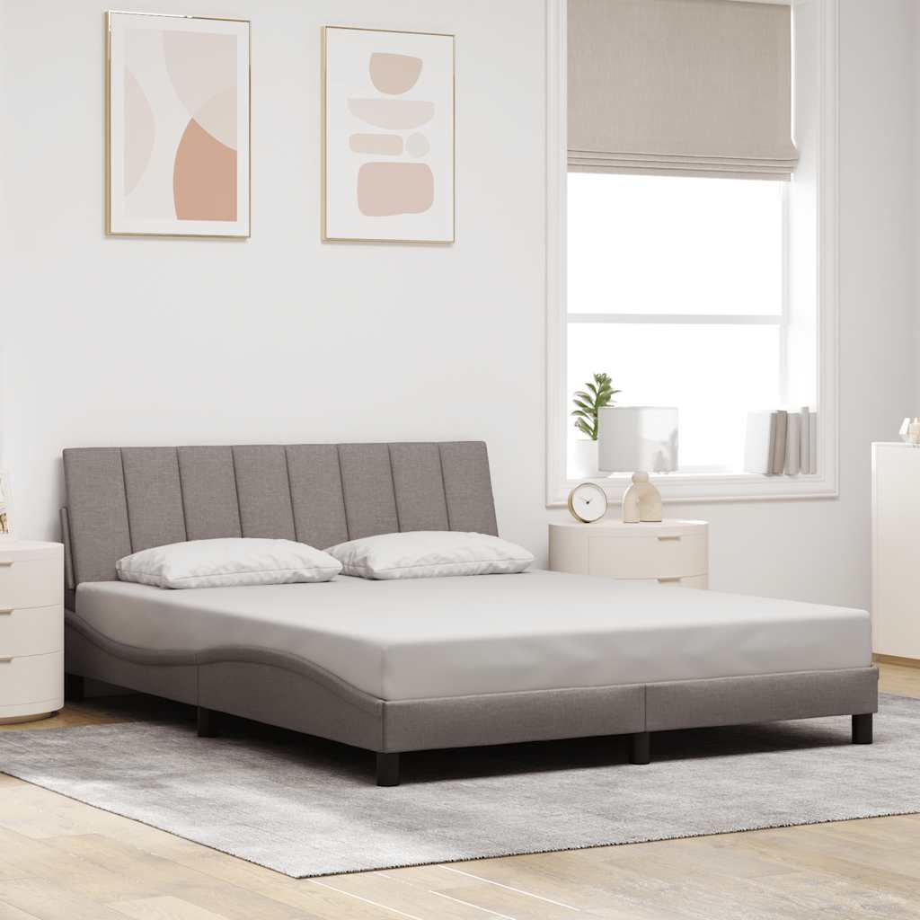vidaXL Cadru de pat fără saltea, gri taupe, 160x200 cm, textil