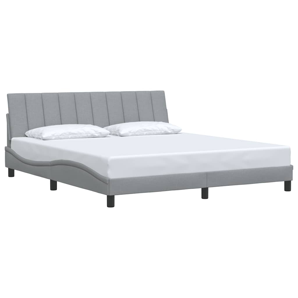 vidaXL Bedframe zonder matras "Hanko" stof lichtgrijs 180x200 cm grijs, foto 2