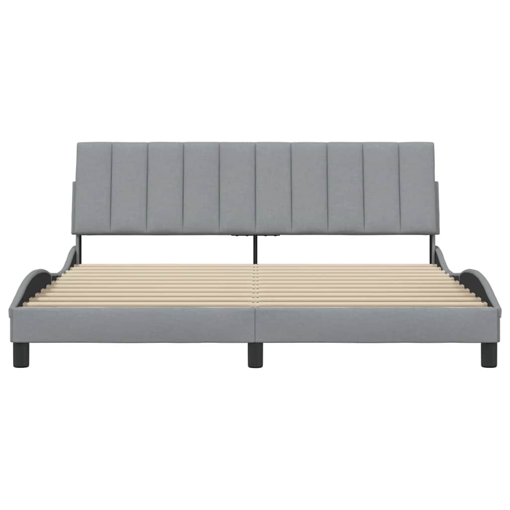 vidaXL Bedframe zonder matras "Hanko" stof lichtgrijs 180x200 cm grijs, foto 4