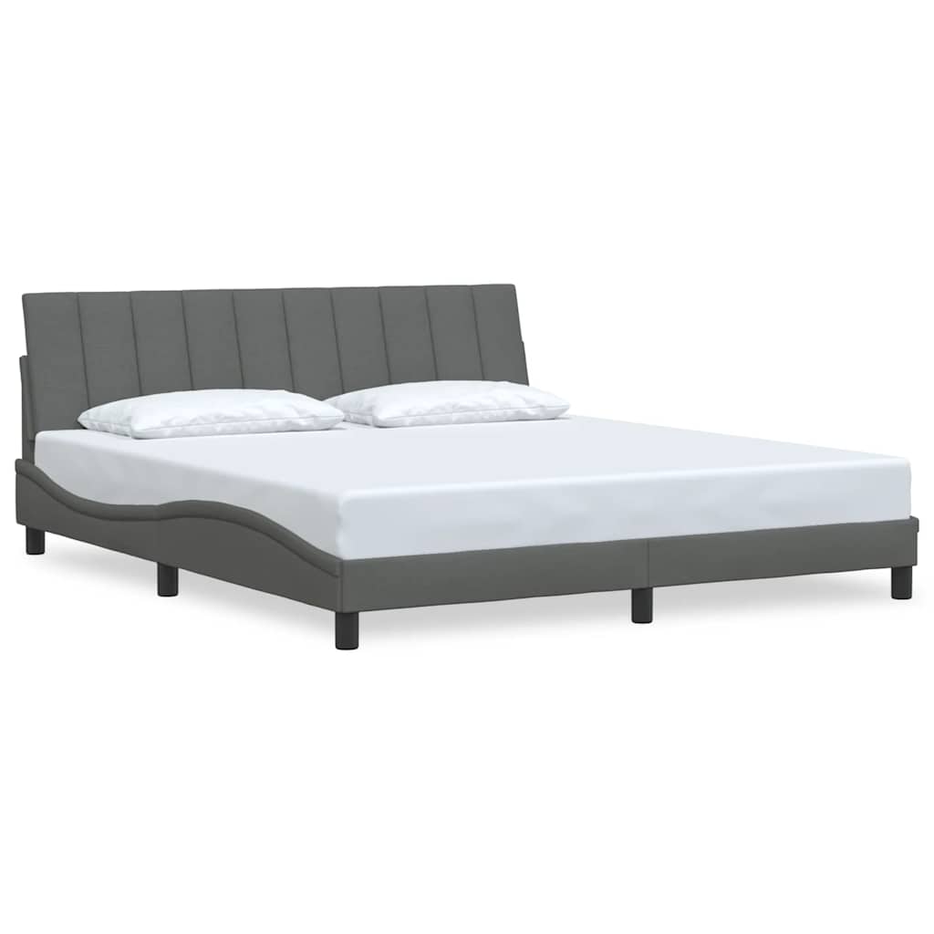 vidaXL Bedframe zonder matras "Hanko" stof donkergrijs 180x200 cm grijs, foto 3