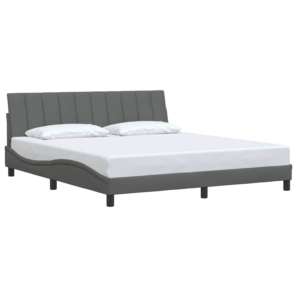 vidaXL Bedframe zonder matras "Hanko" stof donkergrijs 180x200 cm grijs, foto 2