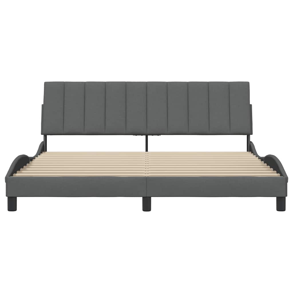 vidaXL Bedframe zonder matras "Hanko" stof donkergrijs 180x200 cm grijs, foto 4