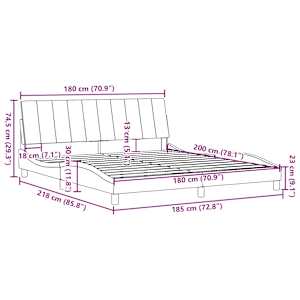 Rám postele bez matrace Hanko tmavě šedý 180 x 200 cm textil - obrázek 13