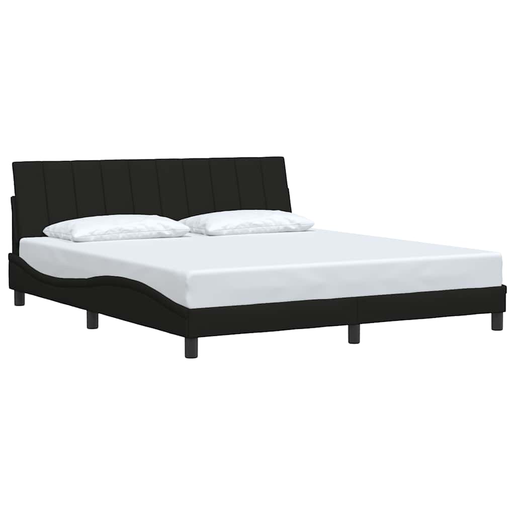 vidaXL Bedframe zonder matras stof zwart 180x200 cm afbeelding