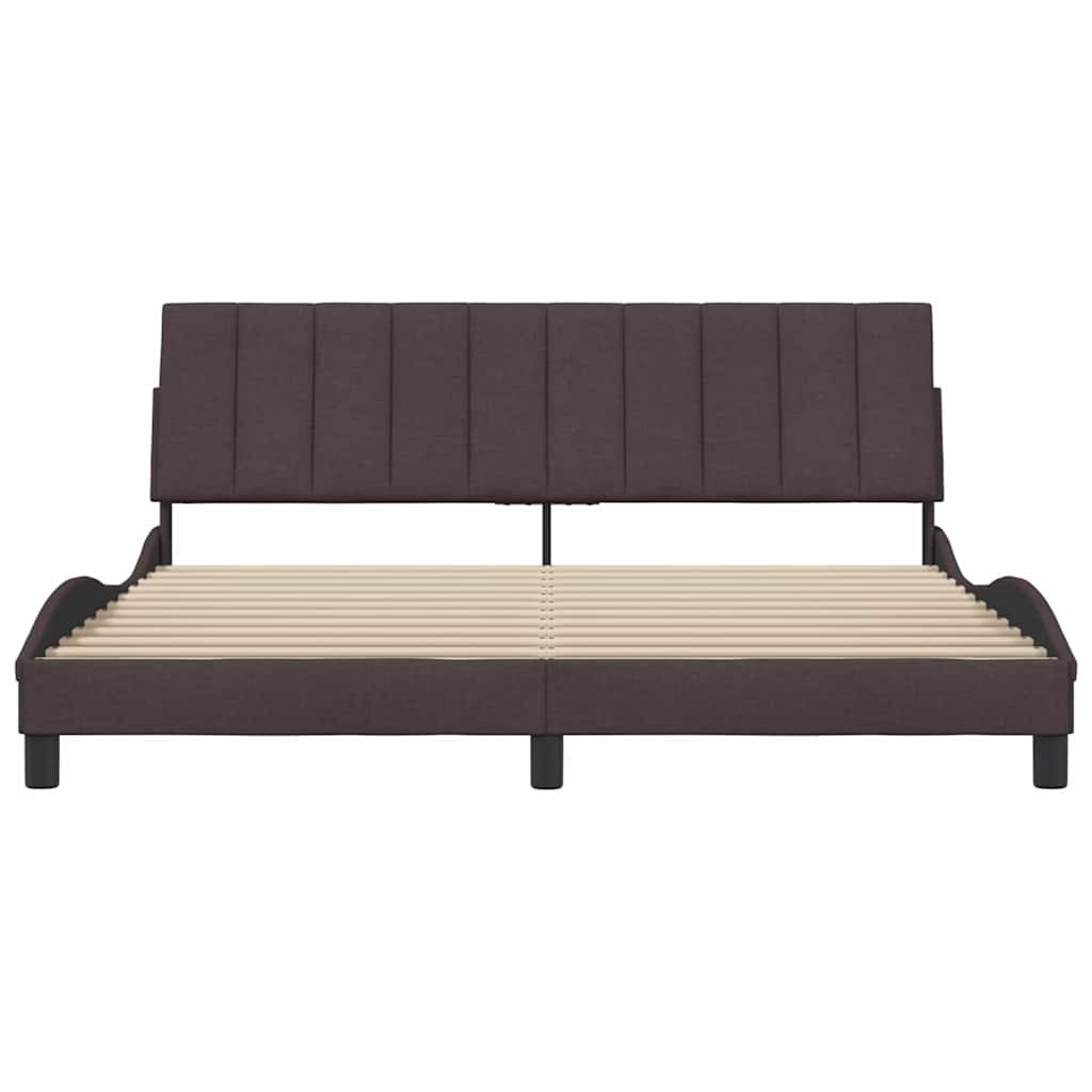 vidaXL Bedframe zonder matras "Hanko" stof donkerbruin 180x200 cm bruin, foto 4