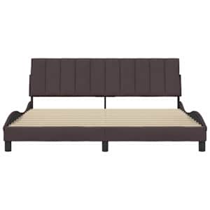 Rám postele bez matrace Hanko tmavě hnědý 180 x 200 cm textil - obrázek 4