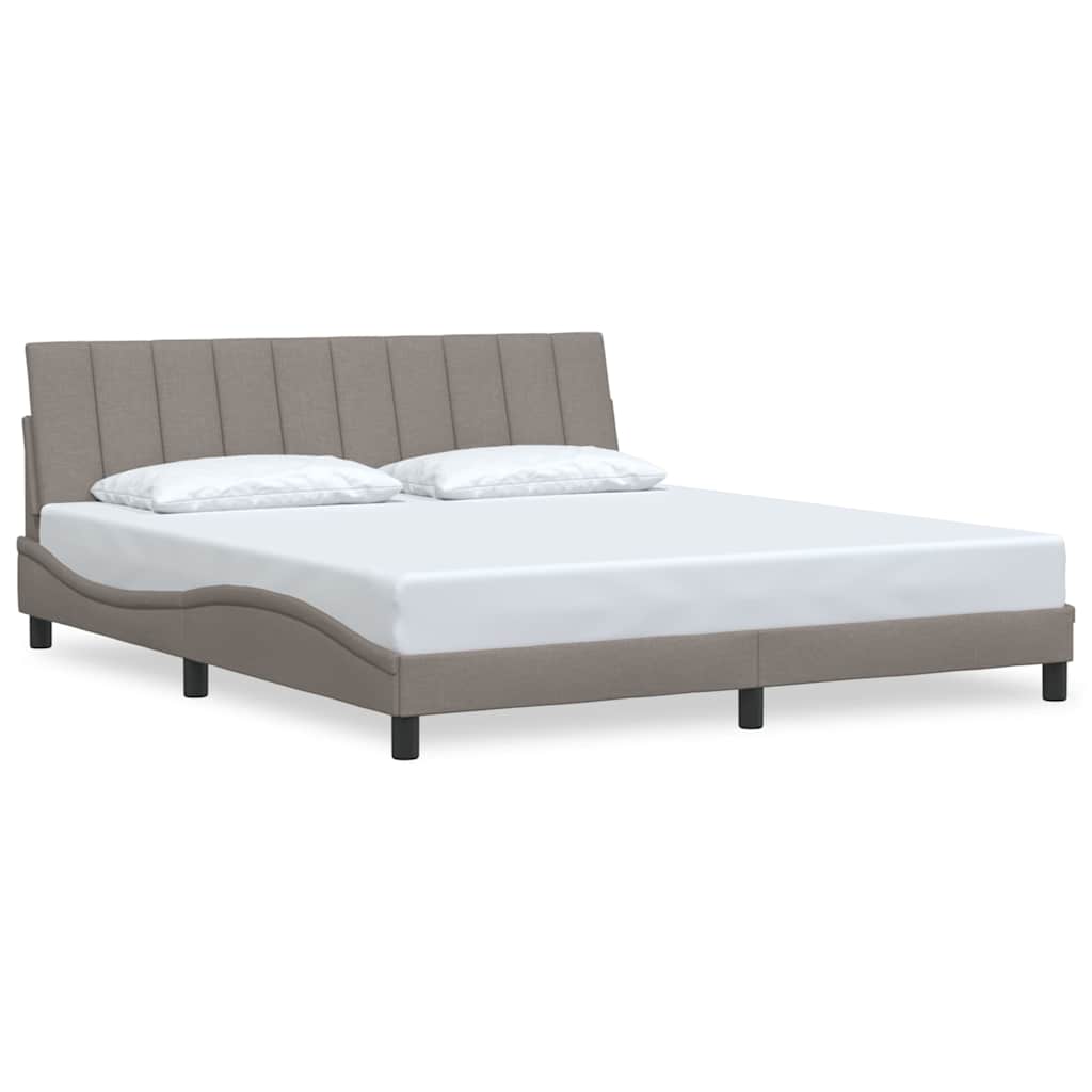 vidaXL Rám postele bez matrace taupe 180 x 200 cm textil