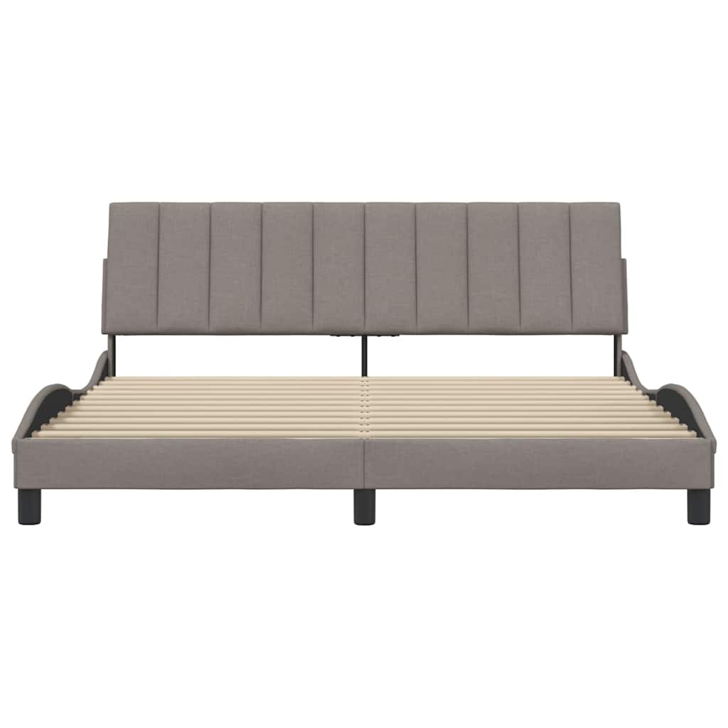 vidaXL Bedframe zonder matras "Hanko" stof taupe 180x200 cm, foto 4