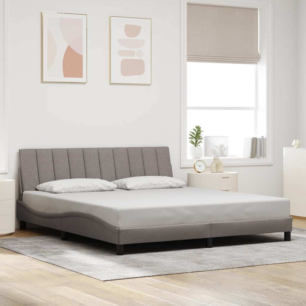 vidaXL Cadru de pat fără saltea, gri taupe, 180x200 cm, textil