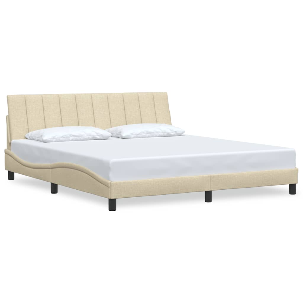 vidaXL Bedframe zonder matras "Hanko" stof crèmekleurig 180x200 cm, foto 3
