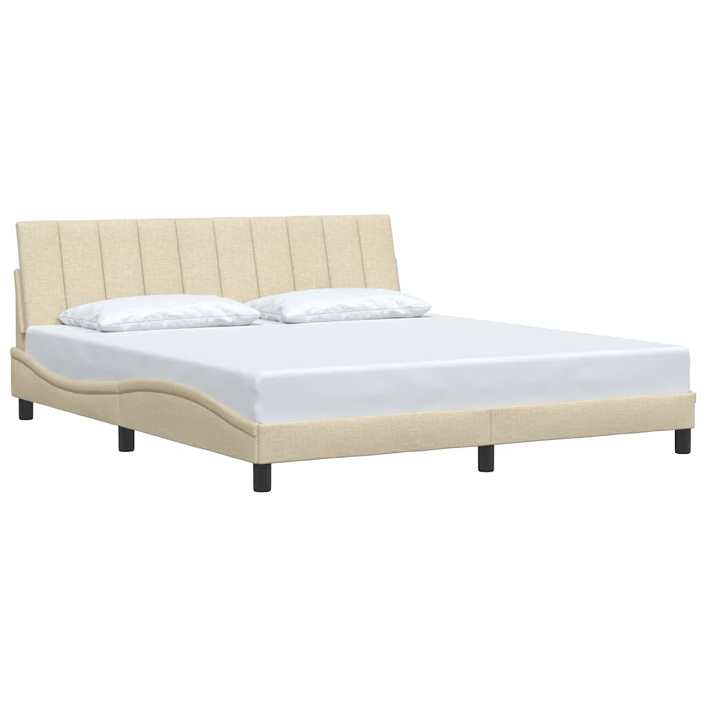 vidaXL Bedframe zonder matras "Hanko" stof crèmekleurig 180x200 cm, foto 2