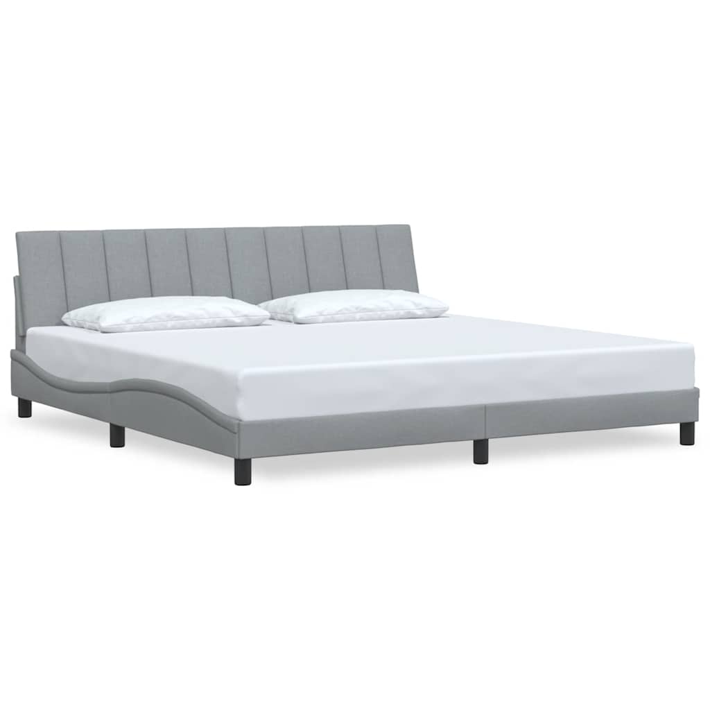 vidaXL Bedframe zonder matras "Hanko" stof lichtgrijs 200x200 cm grijs, foto 3