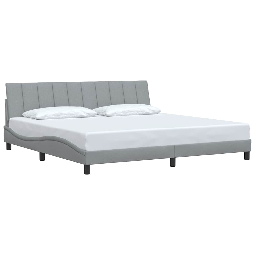 vidaXL Bedframe zonder matras "Hanko" stof lichtgrijs 200x200 cm grijs, foto 2