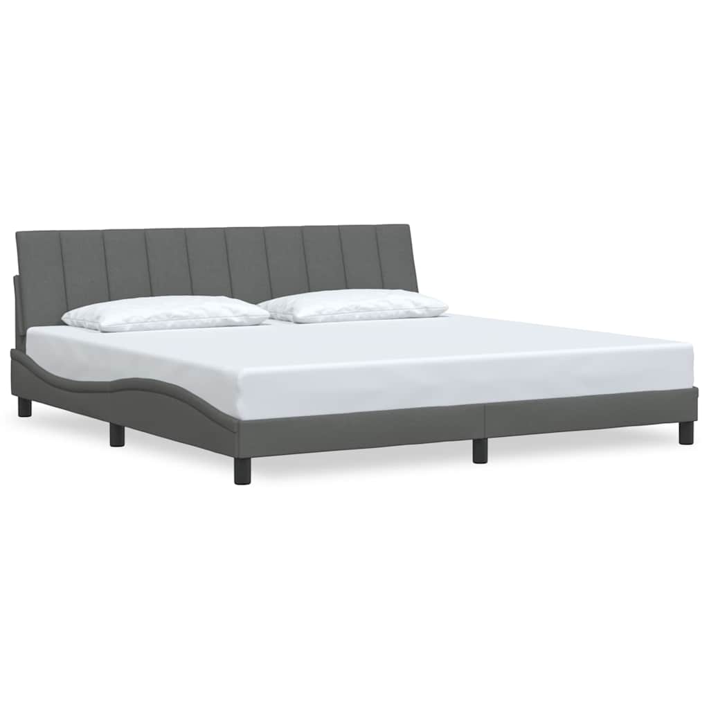 vidaXL Rám postele bez matrace Hanko tmavě šedý 200 x 200 cm textil