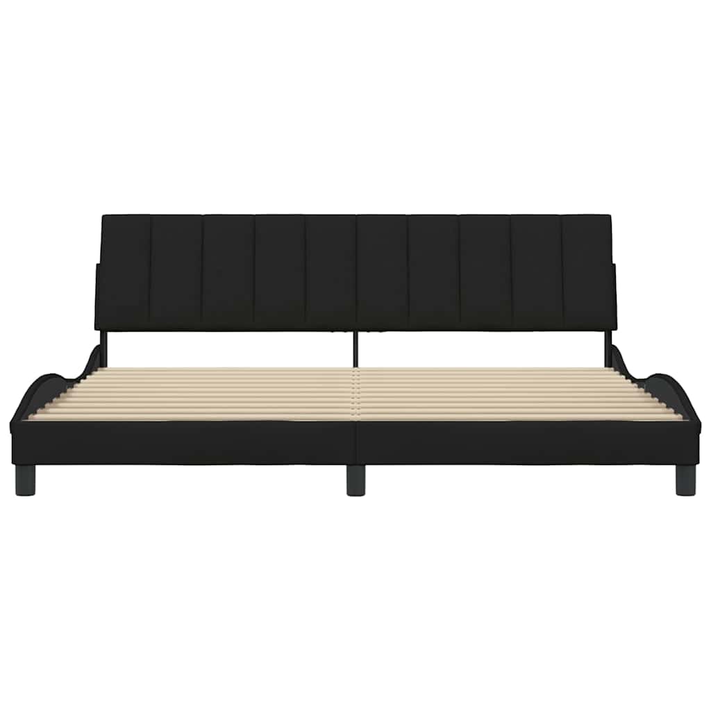 vidaXL Bedframe zonder matras "Hanko" stof zwart 200x200 cm, foto 4