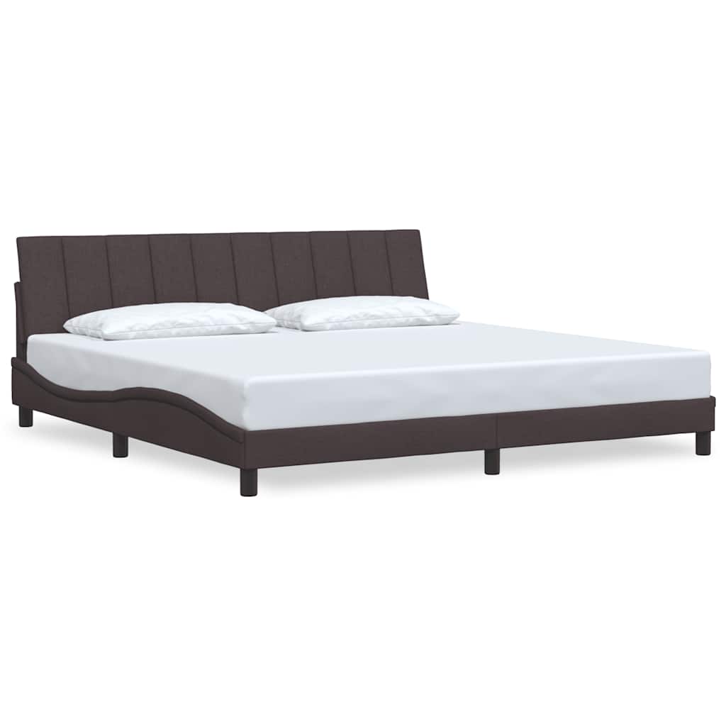 vidaXL Rám postele bez matrace tmavě hnědý 200 x 200 cm textil
