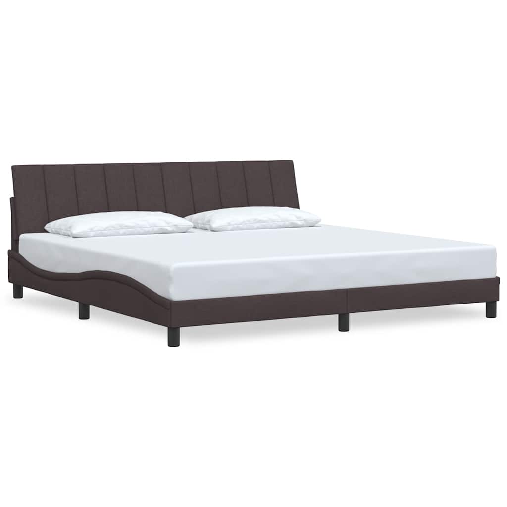 vidaXL Bedframe zonder matras "Hanko" stof donkerbruin 200x200 cm bruin, foto 3