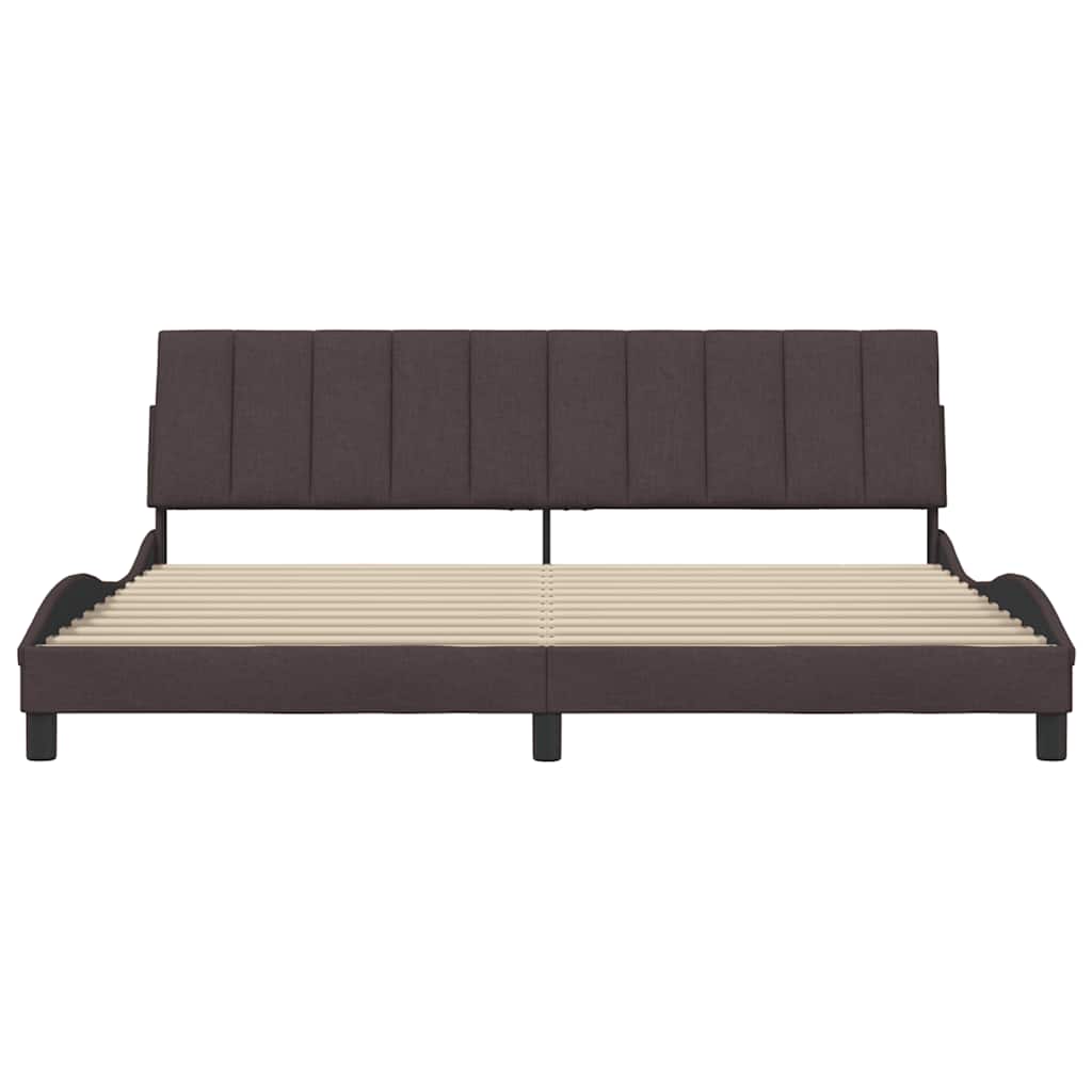 vidaXL Bedframe zonder matras "Hanko" stof donkerbruin 200x200 cm bruin, foto 4