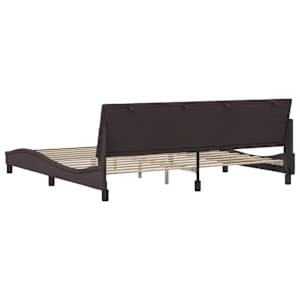 Rám postele bez matrace Hanko tmavě hnědý 200 x 200 cm textil - obrázek 9