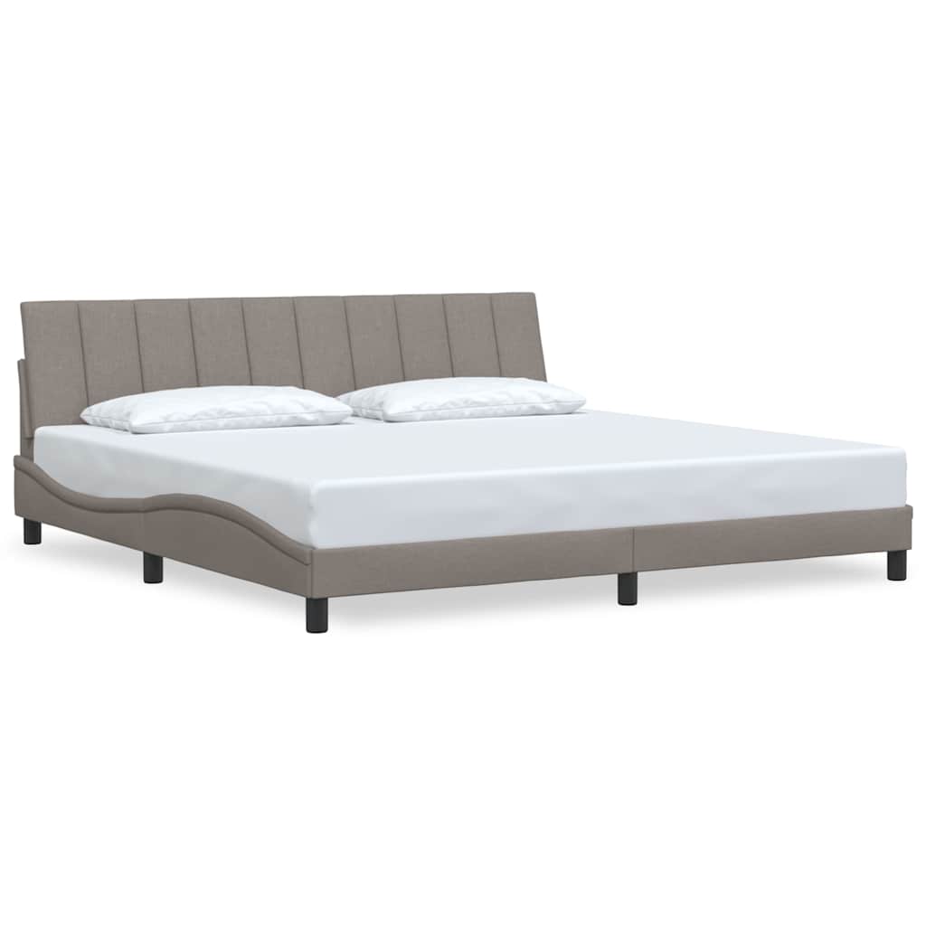 vidaXL Rám postele bez matrace taupe 200 x 200 cm textil