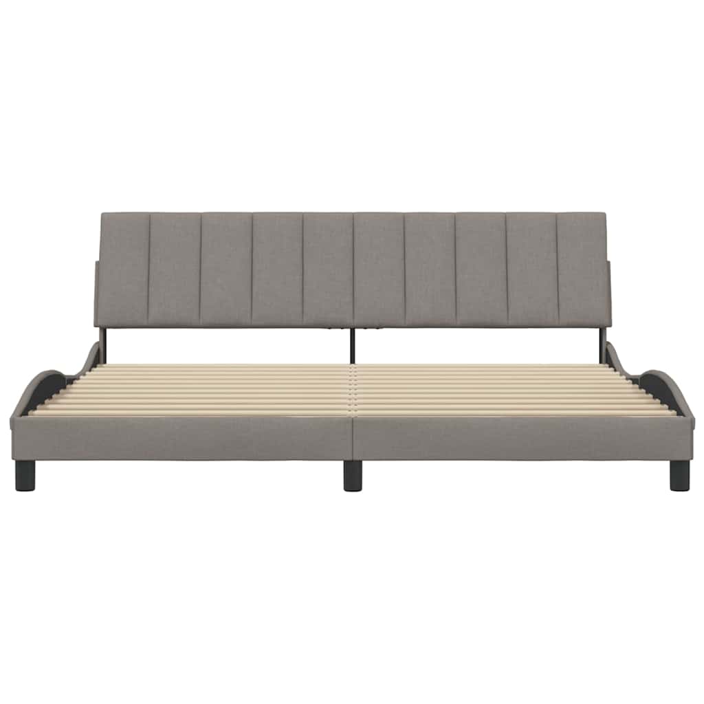 vidaXL Bedframe zonder matras "Hanko" stof taupe 200x200 cm, foto 4