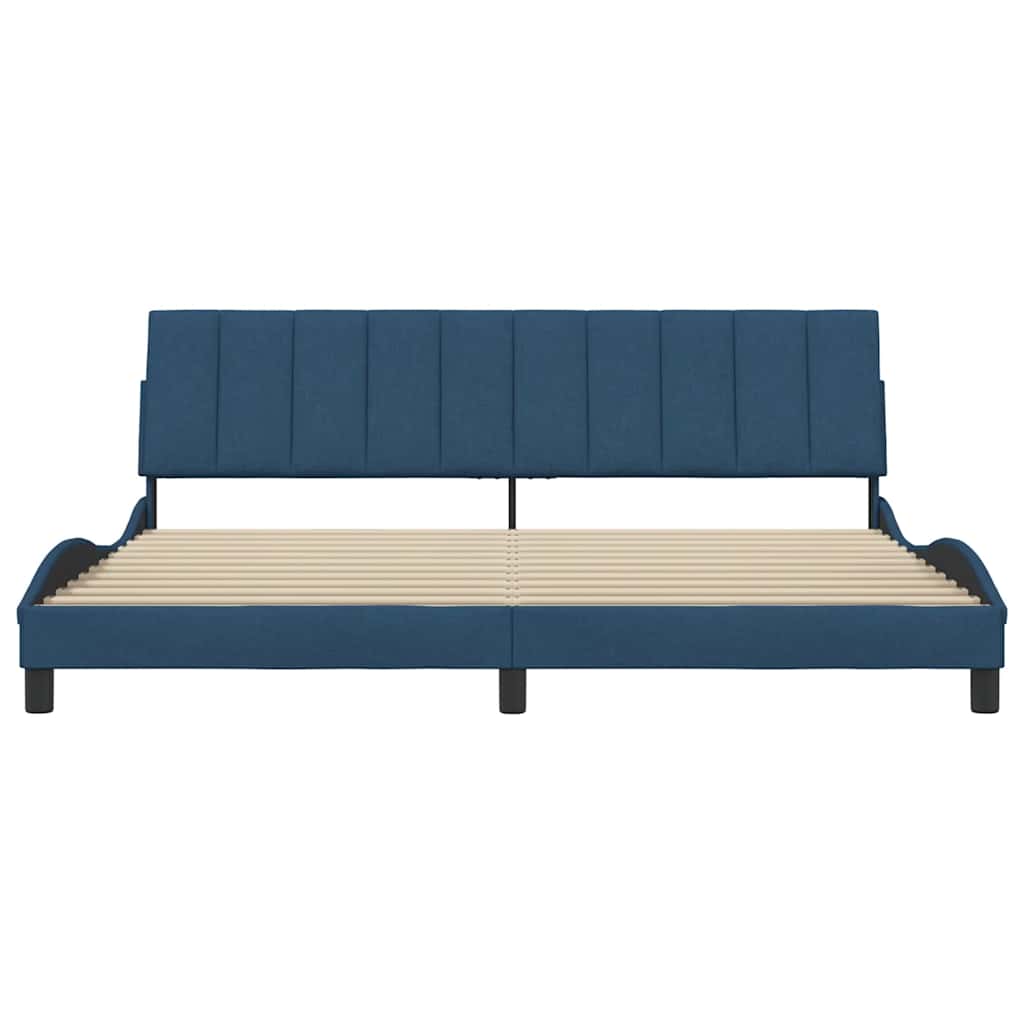 vidaXL Bedframe zonder matras "Hanko" stof blauw 200x200 cm, foto 4