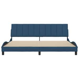 Rám postele bez matrace Hanko modrý 200 x 200 cm textil - obrázek 4