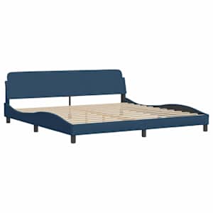 Rám postele bez matrace Hanko modrý 200 x 200 cm textil - obrázek 5