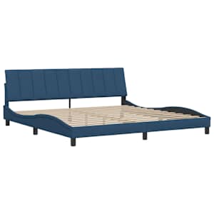 Rám postele bez matrace Hanko modrý 200 x 200 cm textil - obrázek 7