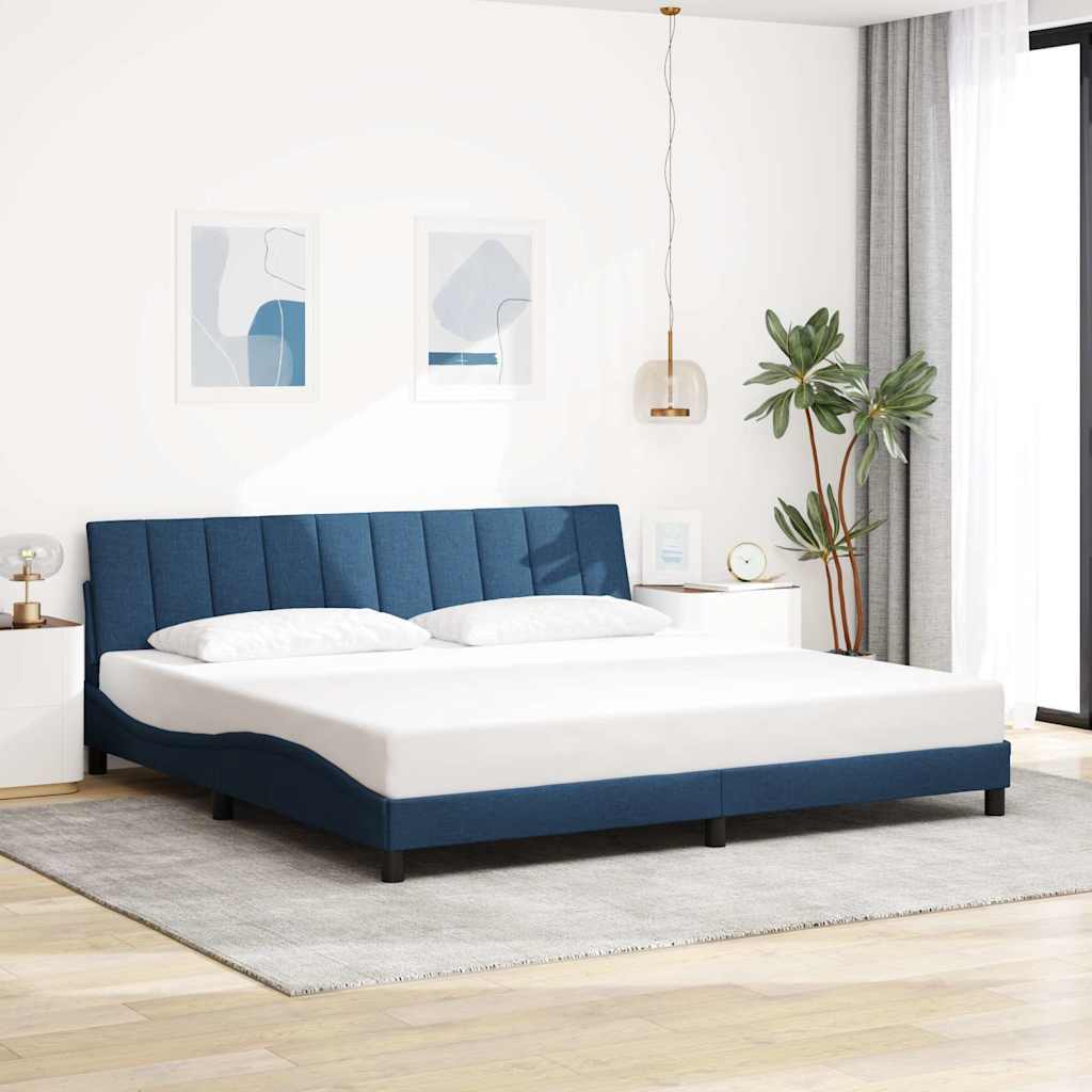 vidaXL Рамка за легло без матрак Hanko синя 200x200 см плат