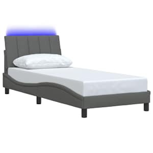 Rám postele bez matrace Hanko tmavě šedá 90 x 190 cm textil - obrázek 5