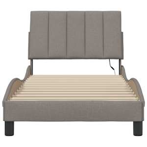 Rám postele bez matrací Hanko taupe 90x190 cm textil - obrázek 6