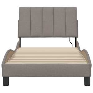 Rám postele bez matrací Hanko taupe 90x200 cm textil - obrázek 6
