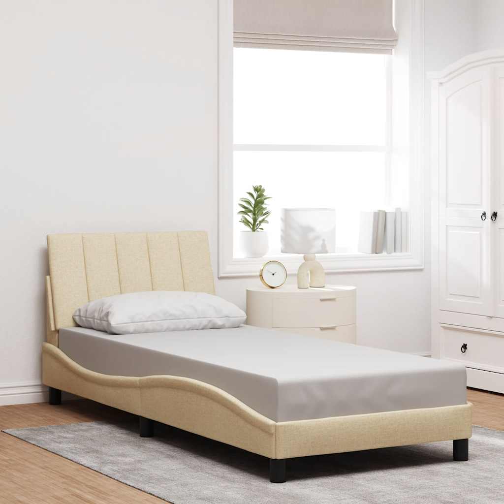 vidaXL Bedframe zonder matras "Hanko" 90x200 cm stof crèmekleurig, foto 2