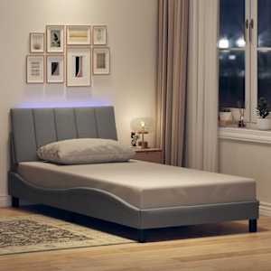 Posteljni okvir brez vzmetnice Hanko svetlo siv 100x200 cm blago