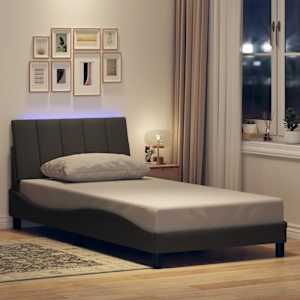 Posteljni okvir brez vzmetnice Hanko temno siv 100x200 cm blago