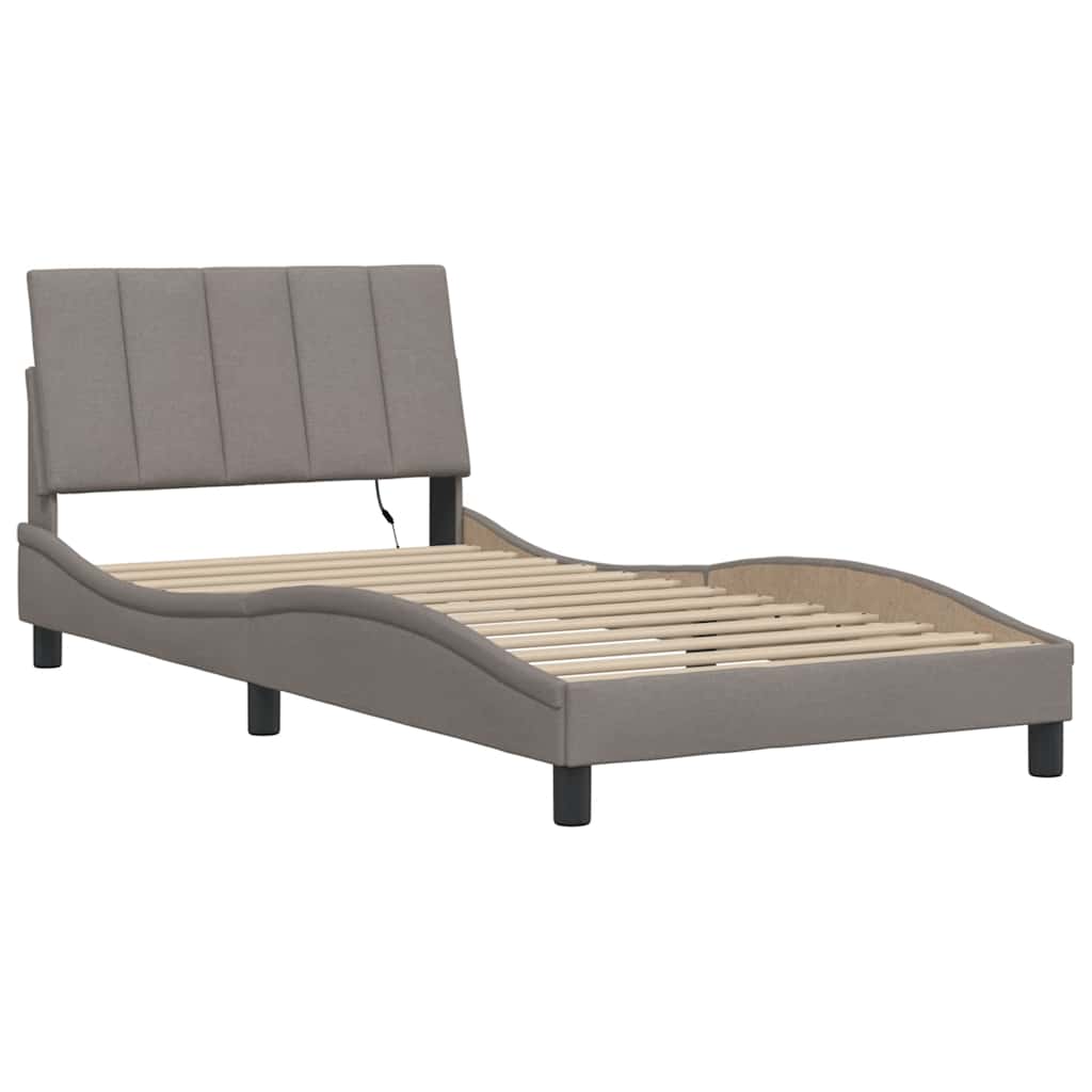 vidaXL Bedframe zonder matras "Hanko" 100x200 cm stof taupe, foto 4