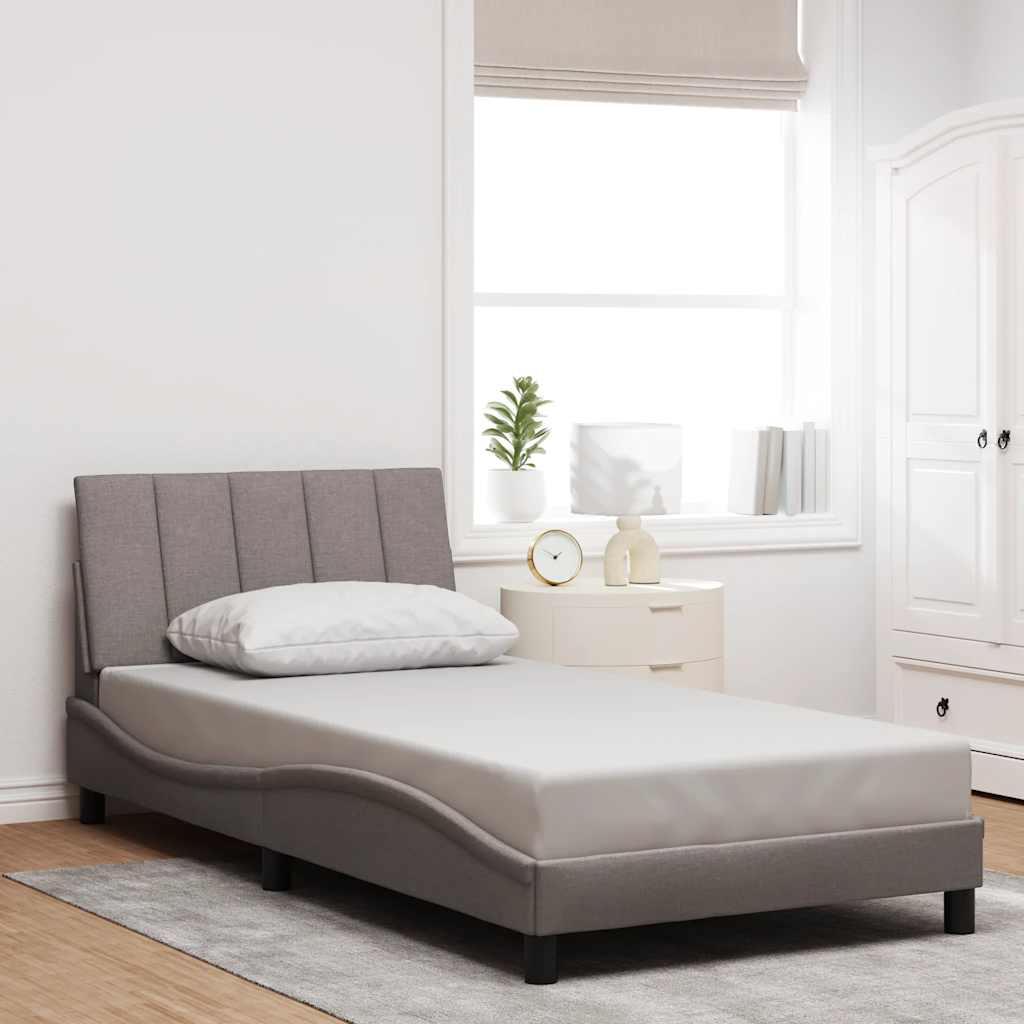 vidaXL Bedframe zonder matras "Hanko" 100x200 cm stof taupe, foto 2