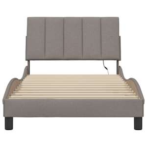 Rám postele bez matrace Hanko taupe 100 x 200 cm textil - obrázek 6