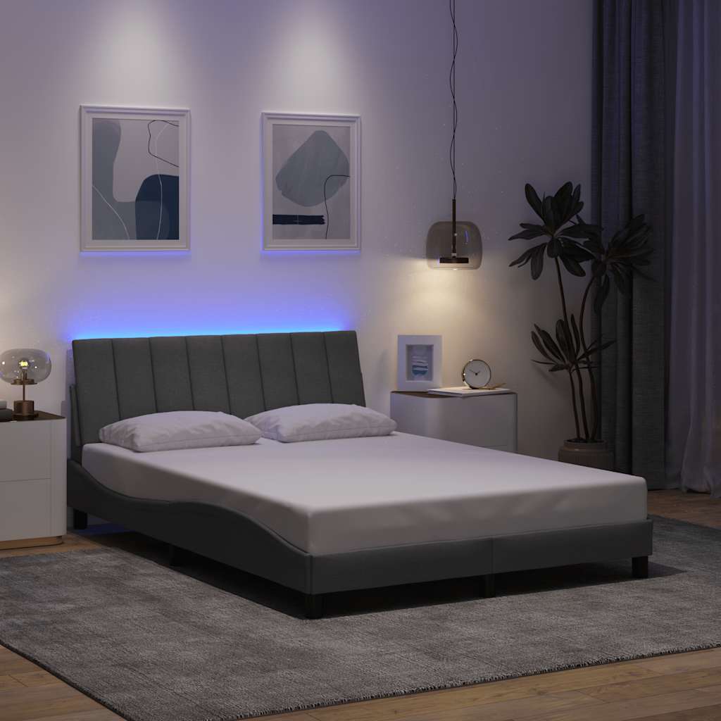 vidaXL Bedframe zonder matras "Hanko" 120x200 cm stof lichtgrijs grijs, foto 2