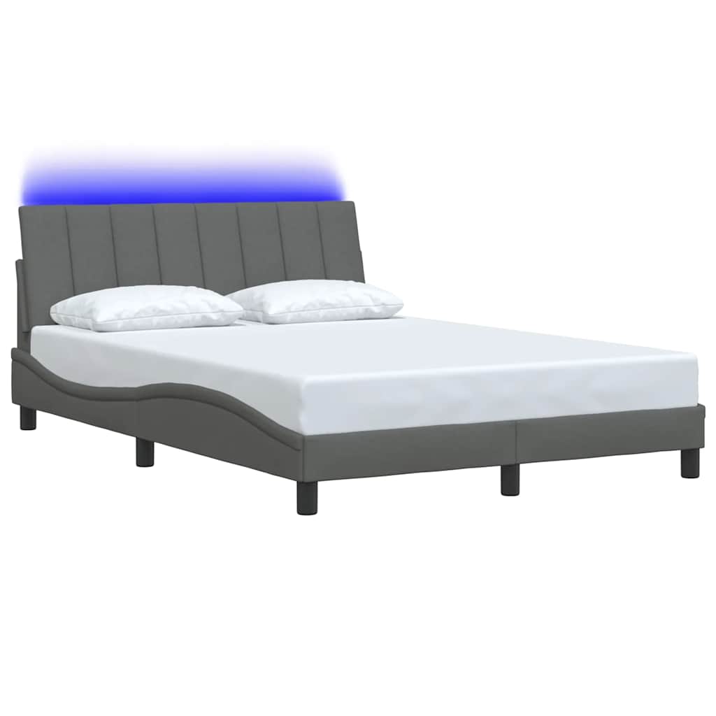 vidaXL Bedframe zonder matras "Hanko" 120x200 cm stof donkergrijs grijs, foto 4