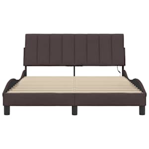 Rám postele bez matrace Hanko tmavě hnědá 120 x 200 cm textil - obrázek 6