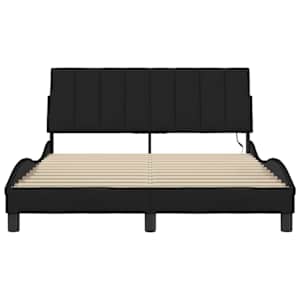 Rám postele bez matrace Hanko černý 140 x 190 cm textil - obrázek 6