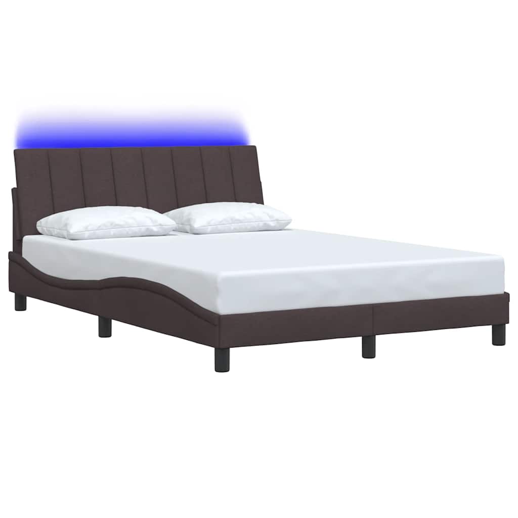 vidaXL Bedframe zonder matras "Hanko" stof donkerbruin 140x190 cm bruin, foto 4
