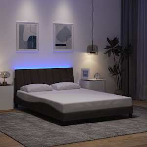Rám postele bez matrace Hanko tmavě hnědý 140 x 190 cm textil - obrázek 4