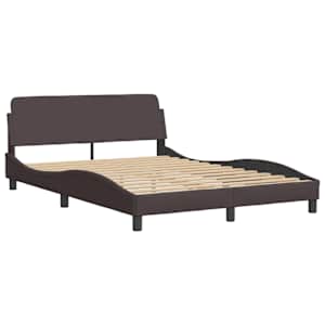 Rám postele bez matrace Hanko tmavě hnědý 140 x 190 cm textil - obrázek 7