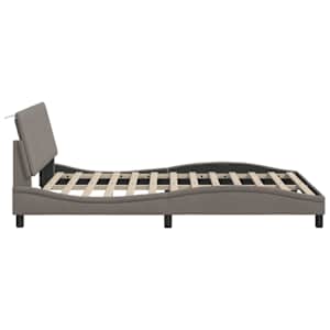 Rám postele bez matrace Hanko taupe 140 x 190 cm textil - obrázek 9