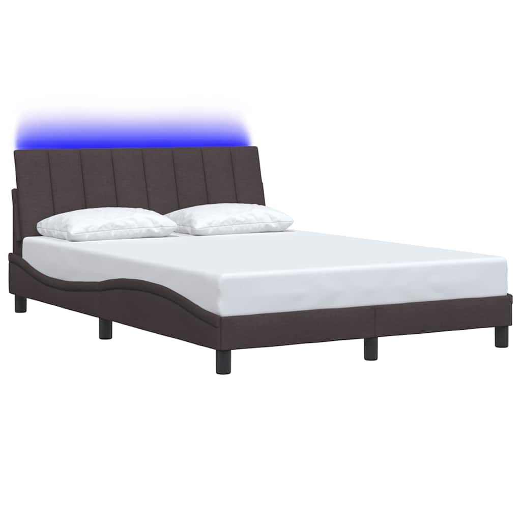 vidaXL Bedframe zonder matras "Hanko" stof donkerbruin 140x200 cm bruin, foto 4