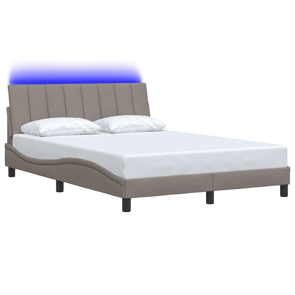 vidaXL Bedframe zonder matras "Hanko" stof taupe 140x200 cm, foto 4